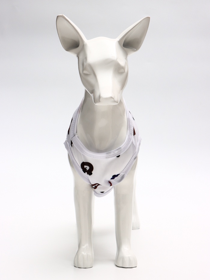 Футболка для животных «Мишка», M (ДС 30, ОГ 42 см), белая