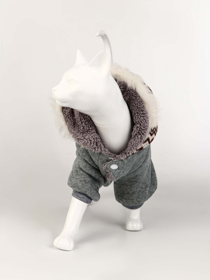 Комбинезон «Лапландия», с подкладом, размер S, ДС 25, ОГ 35, ОШ 25 см, серый, коричневый