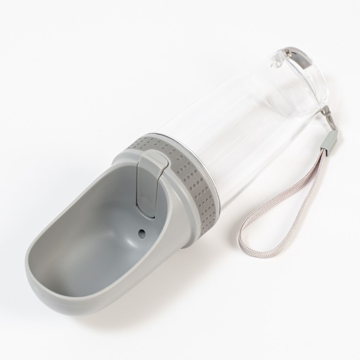 Поилка прогулочная, 350 мл, пластик, серая