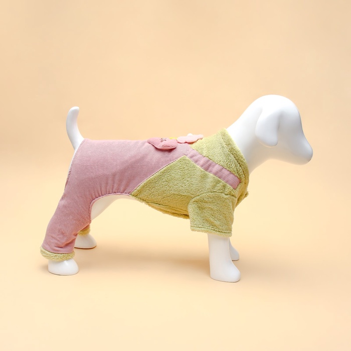 Комбинезон Love, размер XL, ДС 40 см, ОГ 50 см, ОШ 40 см, зелёный, розовый