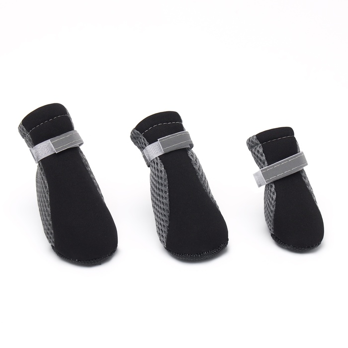 Ботинки для собак «Комфорт +», размер XL (5.9×4.8 см), серо-чёрные