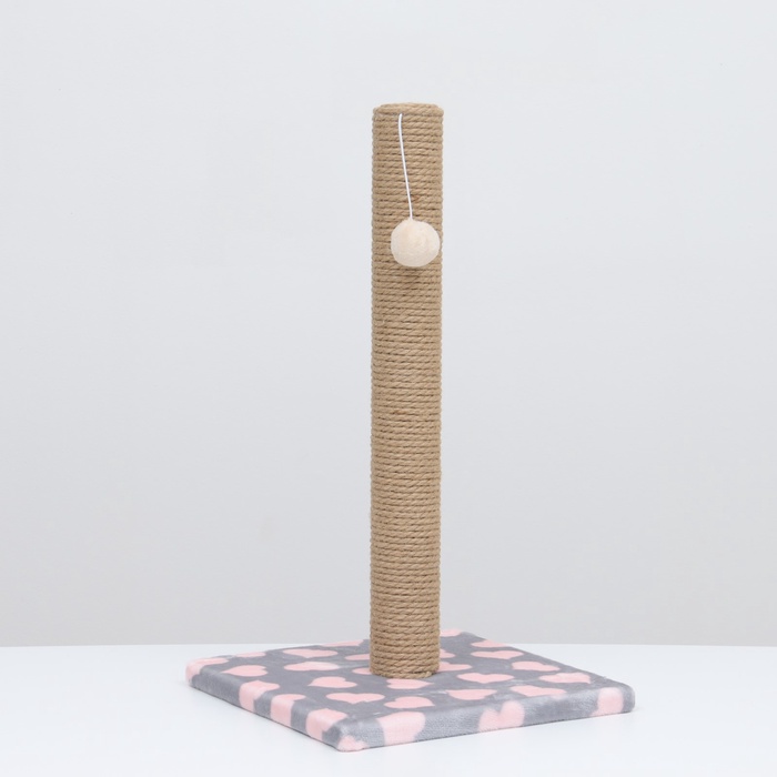 Когтеточка «Столбик», 54×30×30 см, на подставке, джут, цвет МИКС