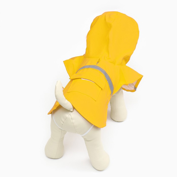 Дождевик для собак, размер L, ДС 30-35, ОГ 38-43, ОШ 26-31 см, жёлтый