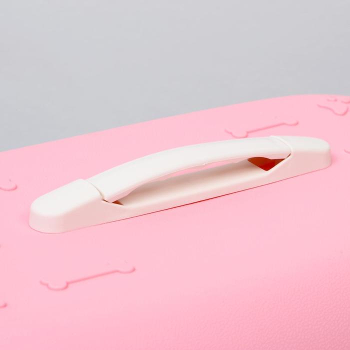 Переноска для животных, 47.5×33×31 см, пластик, розовая