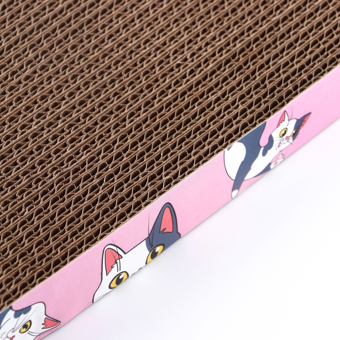 Когтеточка из картона с кошачьей мятой «Котик», 45 см × 20 см × 4.5 см