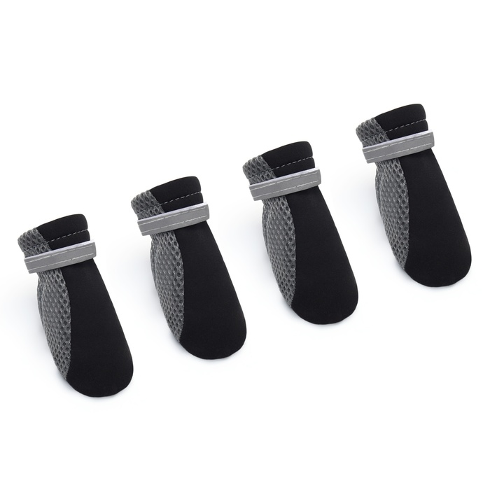 Ботинки для собак «Комфорт +», размер L (5.3×4 см), серо-чёрные