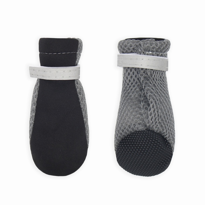 Ботинки для собак «Комфорт +», размер L (5.3×4 см), серо-чёрные