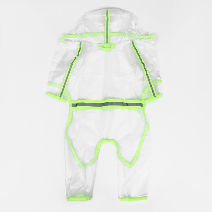 Дождевик - комбинезон для собак, размер 2XL, ДС 42, ОГ 57 см, вес 16-20 кг, прозрачный, жёлтый