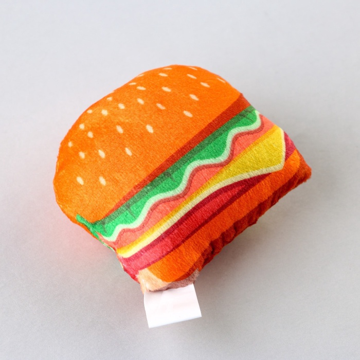 Игрушка для кошек с мятой «Бургер» из текстиля, 7.4×7 см