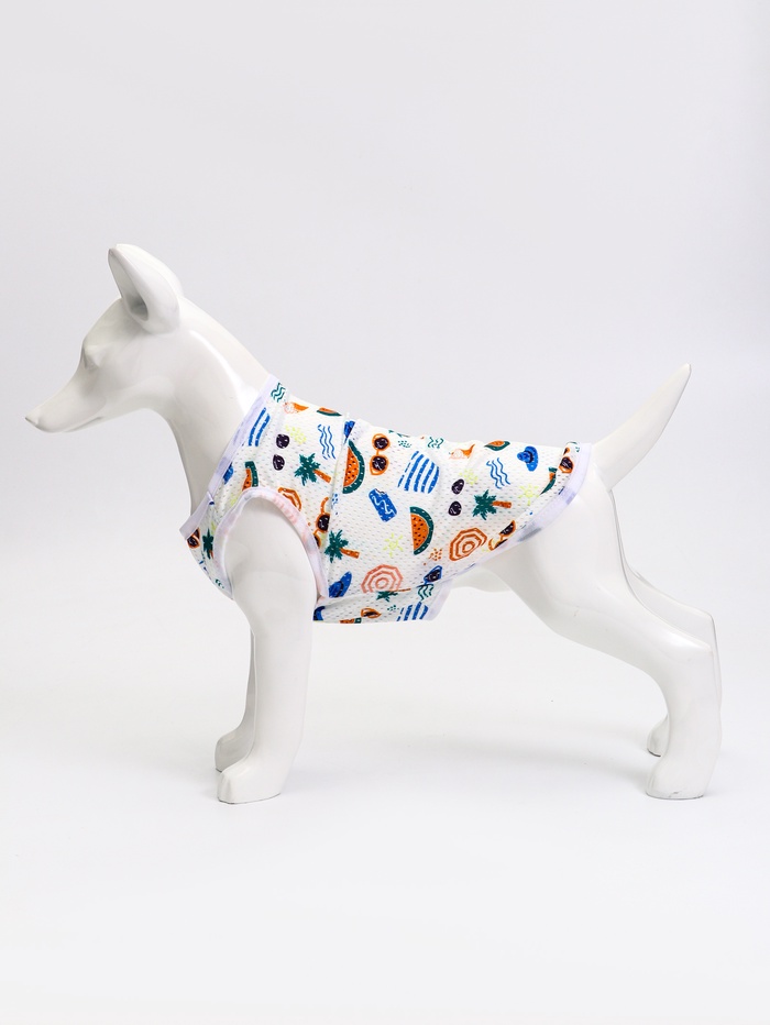 Майка для животных «Отпуск», размер M, ДС 28 см, ОГ 38 см, ОШ 30 см