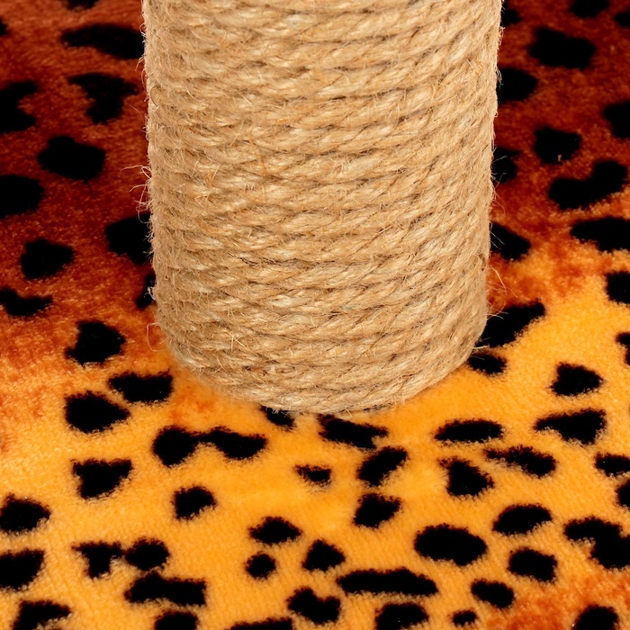 Когтеточка «Столбик», 30×30×56 см, с площадкой и игрушкой, джут, МИКС
