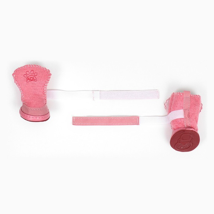 Ботинки для животных «Элеганс», набор 4 шт., размер 5 (подошва 6.2×5 см) розовые