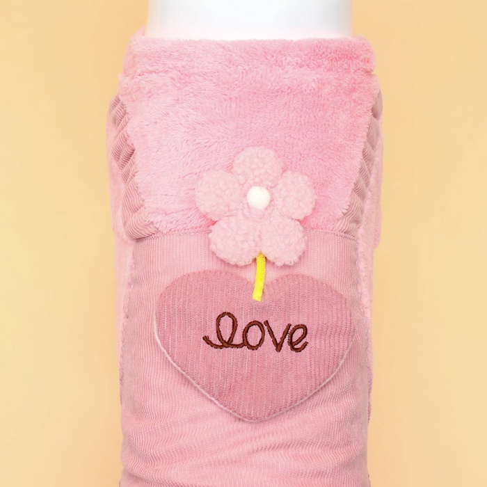 Комбинезон Love, размер L, ДС 35 см, ОГ 45 см, ОШ 35 см, розовый