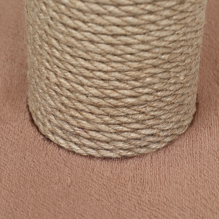 Когтеточка-столбик, 35×35×64 см, Ø10, с площадкой, КД-37, джут, цвет МИКС