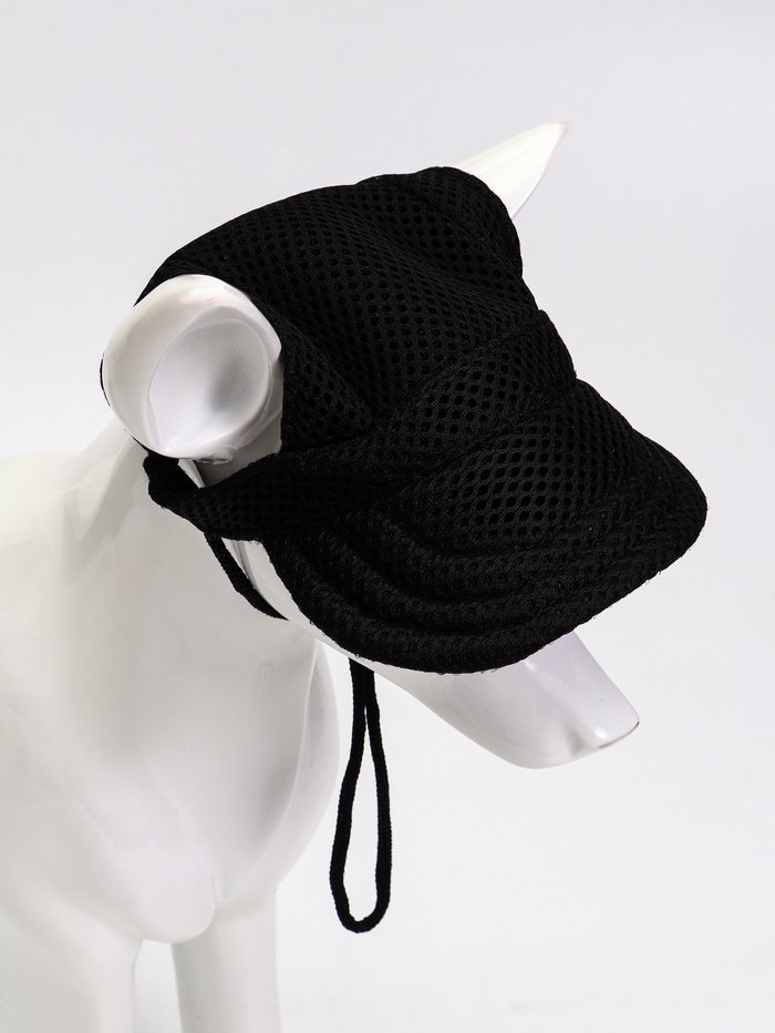 Кепка для собак и кошек, размер M, ОГ - 34 см, высота 11 см, чёрная