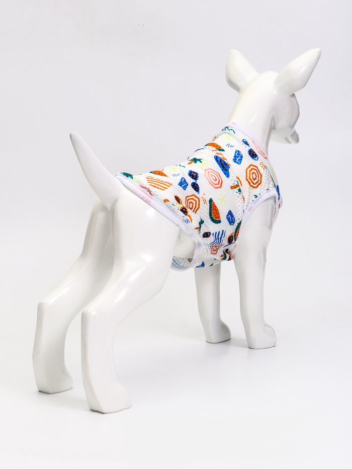 Майка для животных «Отпуск», размер M, ДС 28 см, ОГ 38 см, ОШ 30 см