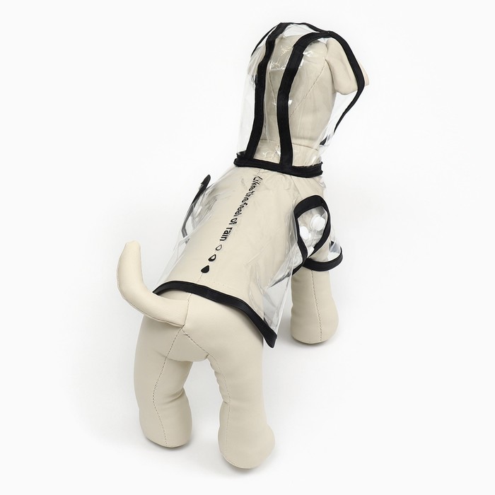 Дождевик для собак, размер XS, ДС 18, ОГ 25-30, ОШ 25 см, чёрный