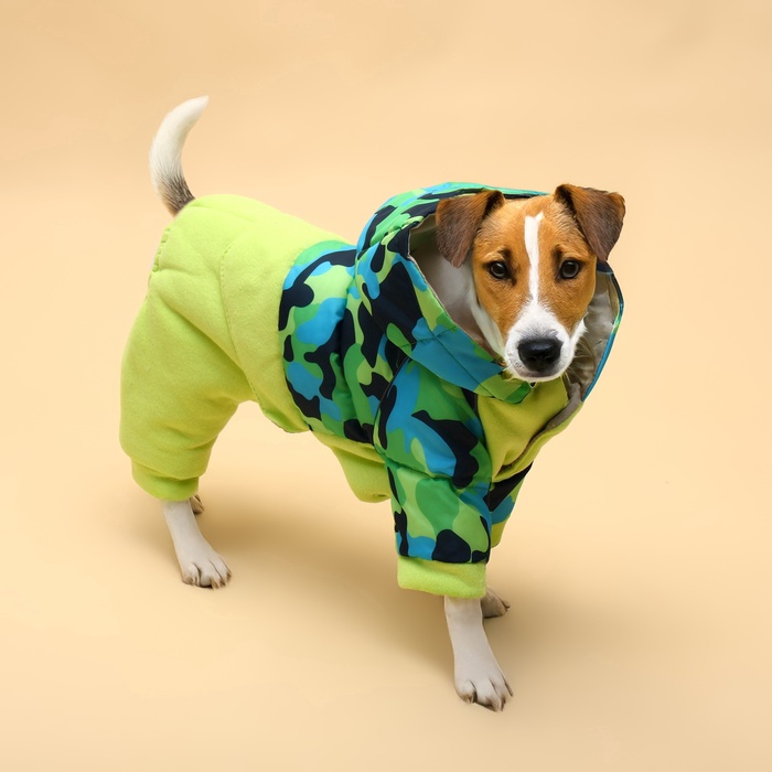 Комбинезон «Go-Иди», с утяжкой, размер 8, ДС 19 см, ОГ 30, ОШ 22 см, зелёный, камуфляж