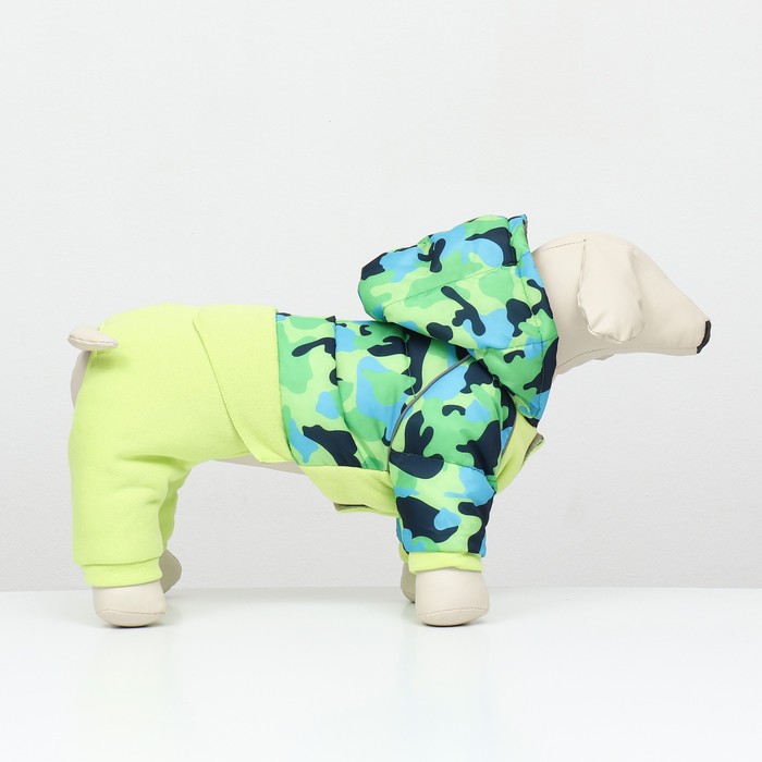 Комбинезон «Go-Иди», с утяжкой, размер 10, ДС 25, ОГ 34, ОШ 24 см, зелёный, камуфляж