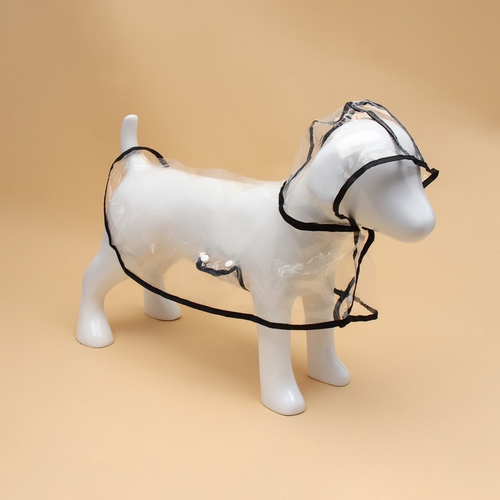 Дождевик для собак, размер 4XL, ДС 50, ОГ 60-66, ОШ 56 см, чёрный