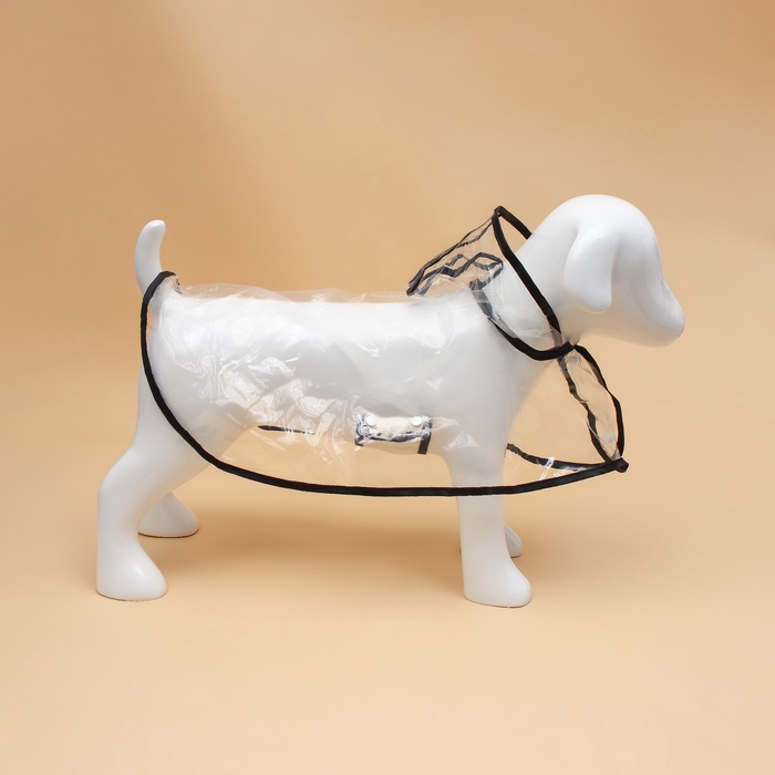 Дождевик для собак, размер 4XL, ДС 50, ОГ 60-66, ОШ 56 см, чёрный