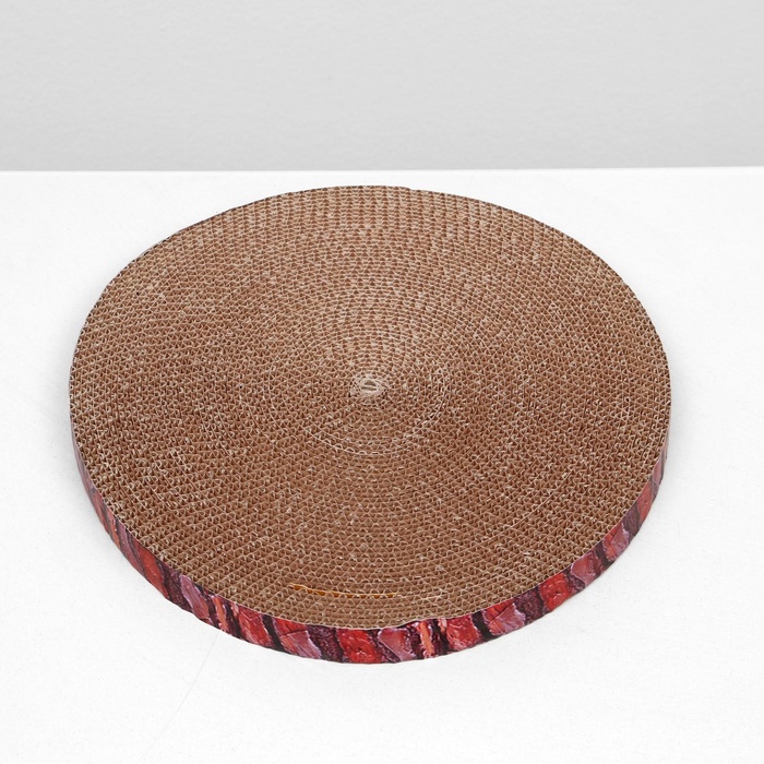 Гофрокогтеточка «Пижон. Спил сосны», 28×2.5 см, с пропиткой, круглая