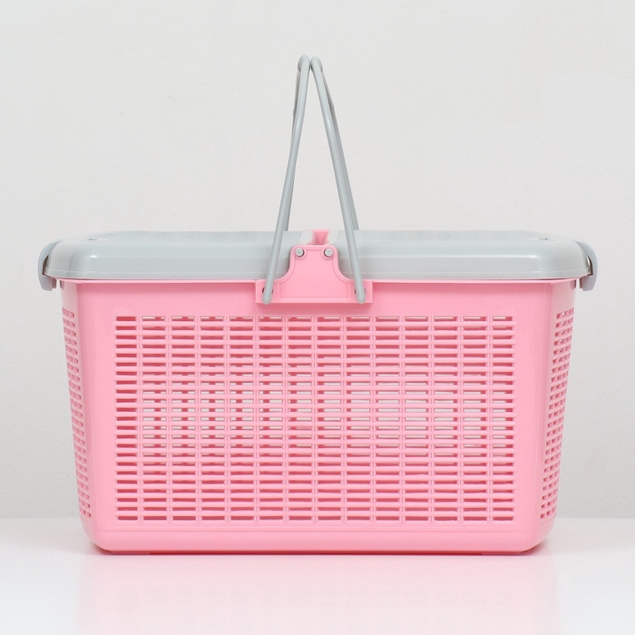 Корзина, 47×36×27.5 см, пластик, нежно-розовая
