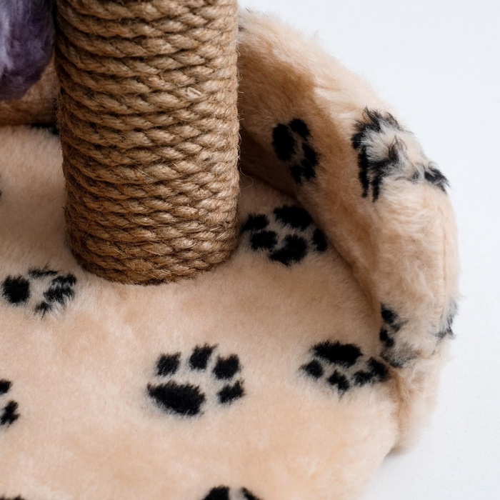 Лежанка с когтеточкой для котят, 34×26×34 см, джут, цвет МИКС