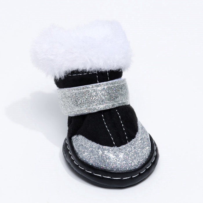 Ботинки для животных «Ой, мороз», набор 4 шт., 3 размер, чёрные