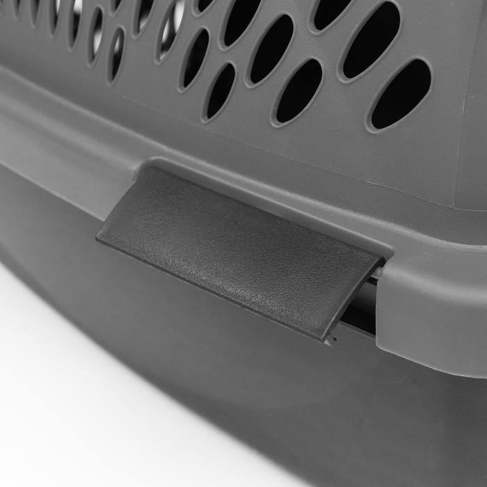 Переноска для животных, 40×32×26, с пластиковой дверью, серая