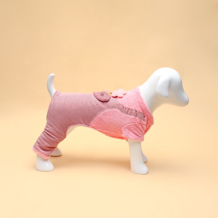 Комбинезон Love, размер 2XL, ДС 45 см, ОГ 55 см, ОШ 45 см, розовый