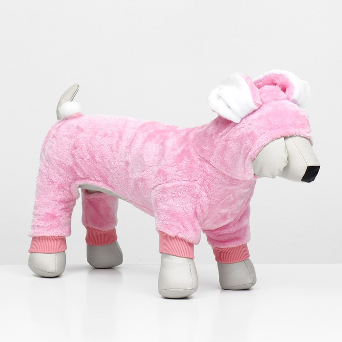 Комбинезон «Зайка», с капюшоном, размер 2XL, ДС 45 см, ОШ 45 см, ОГ 55 см, розовый