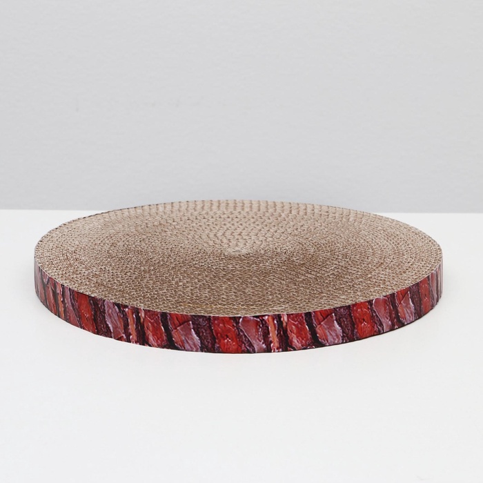 Гофрокогтеточка «Пижон. Спил сосны», 28×2.5 см, с пропиткой, круглая