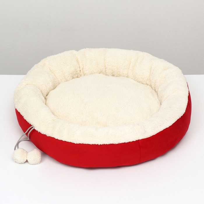 Лежанка «Снежок», 56×46×13 см, красная