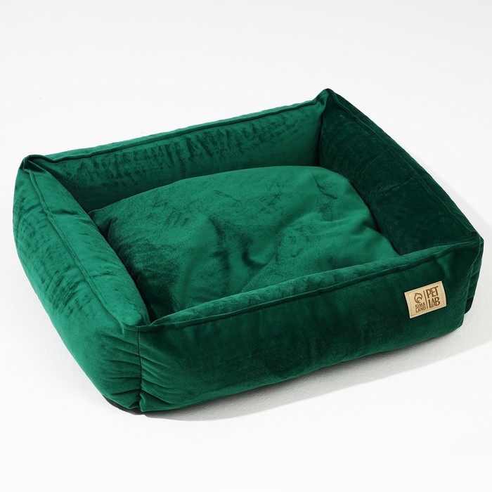 Лежанка для кошек и собак велюровая Pet Lab, 45×40×15 см, изумрудная