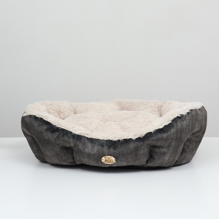 Лежанка-трансформер, 60×50×15 см, велюр, искусственный мех, цвет МИКС