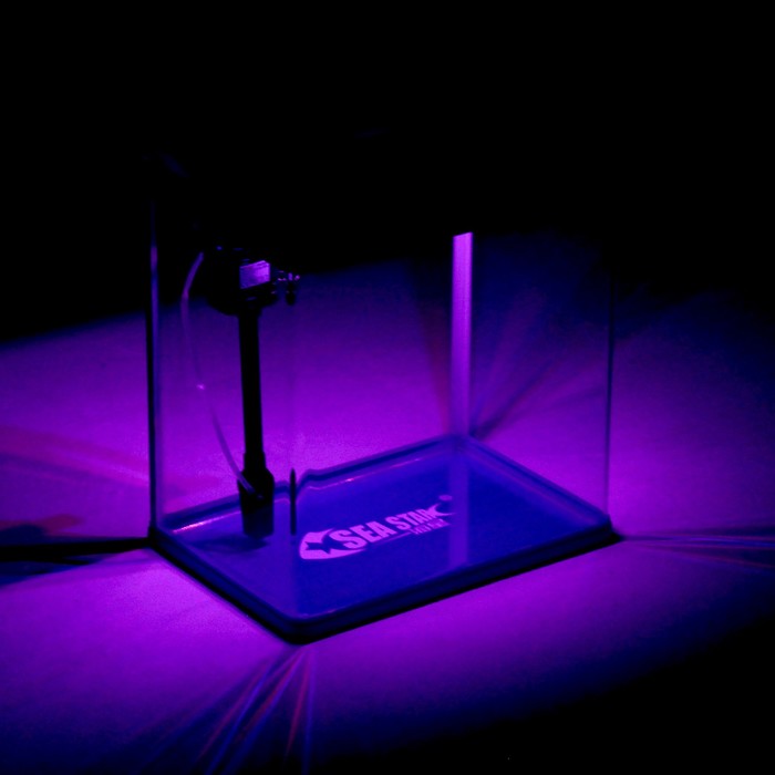 Аквариум SeaStar HX-390F в комплекте: LED-лампа 3х цветная, 7 режимов, фильтр, 30 л, голубой