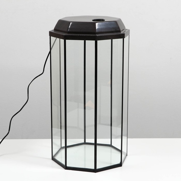 Аквариум «Восьмигранный» с крышкой, 50 л, 33×33×60/67 см, венге