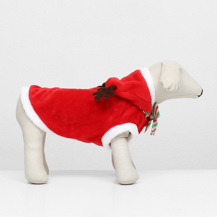 Костюм для животных «Новогодний с рожками», размер XL (ДС 40, ОГ 50 см)
