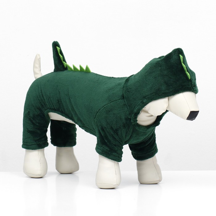 Комбинезон «Дракоша», с капюшоном, размер XS, ДС 20 см, ОГ 30 см, ОШ 20 см, зелёный