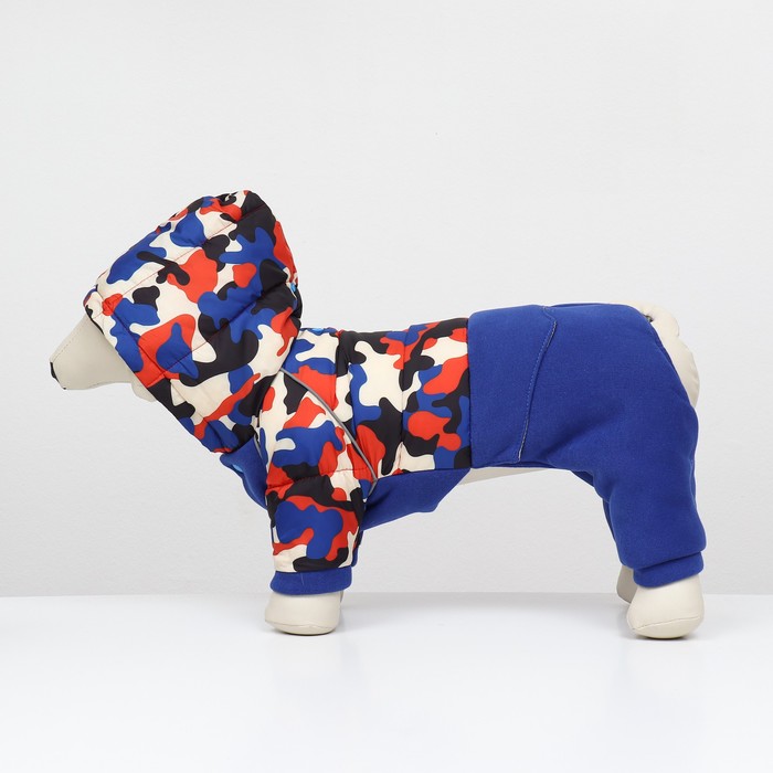 Комбинезон «Go-Иди», с утяжкой, размер 10, ДС 25, ОГ 34, ОШ 24 см, синий, камуфляж