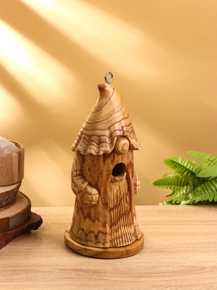 Скворечник подвесной «Гномик старец», 14×14×30 см, дерево