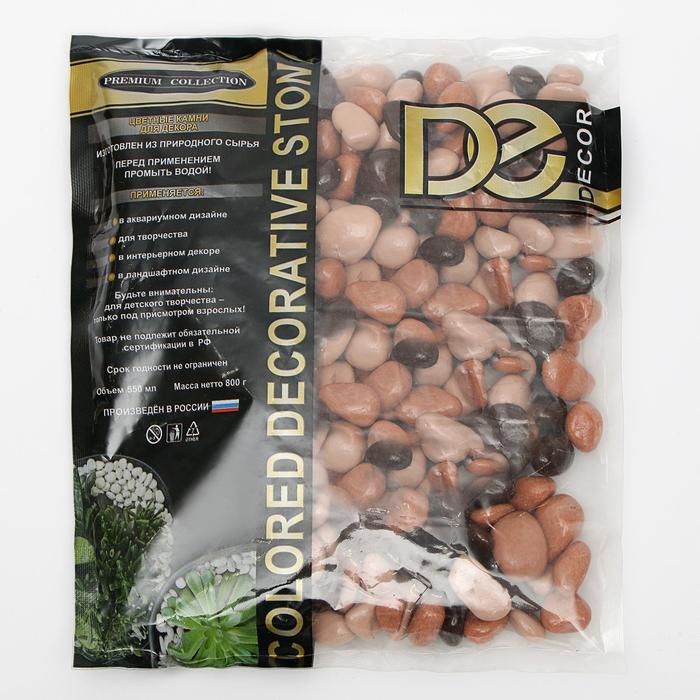 Грунт декоративный DECOR DE, фр. 8-12 мм, шоколад/какао/крем-брюле, 800 г