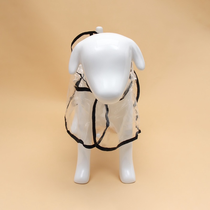 Дождевик для собак, размер 4XL, ДС 50, ОГ 60-66, ОШ 56 см, чёрный