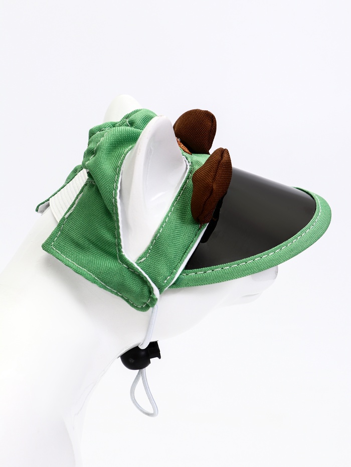 Кепка для животных, размер S, ОГ 27-33 см, высота 8 см, зелёная