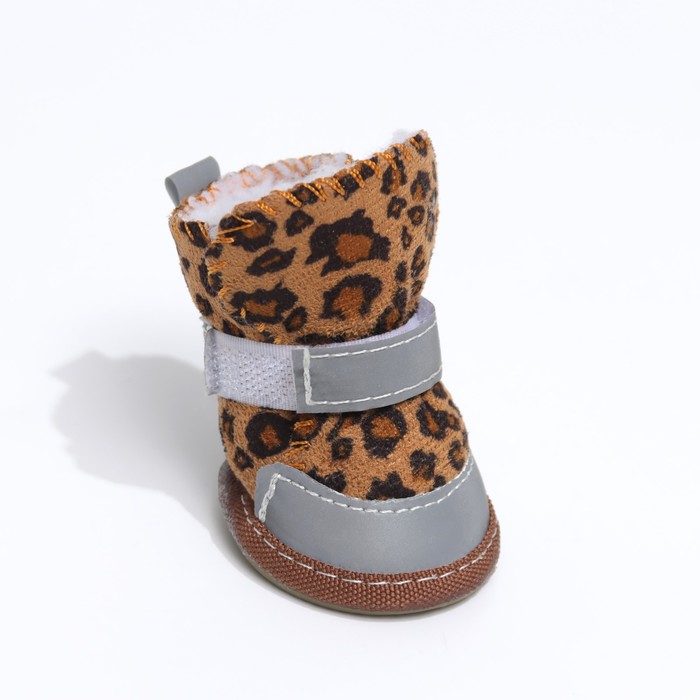 Ботинки для животных «Модник», набор 4 шт., 4 размер (5.3×4 см), коричневые