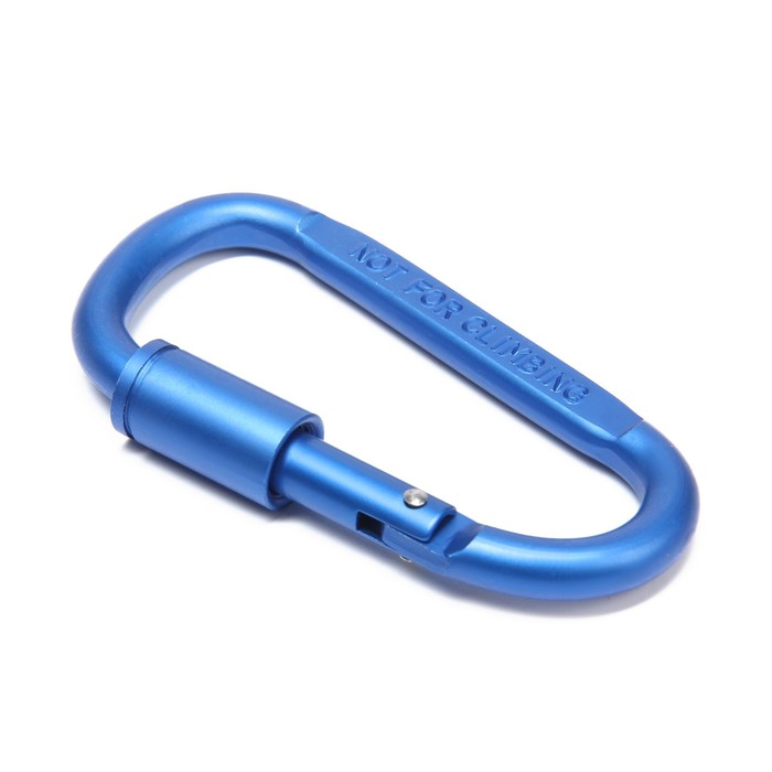 Карабин подвесной тактический 81×41 мм, D-образный, синий