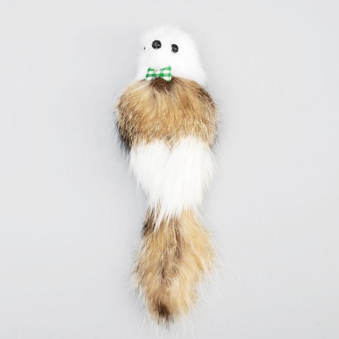 Мышь, корпус 7 см, натуральный мех, цвет МИКС