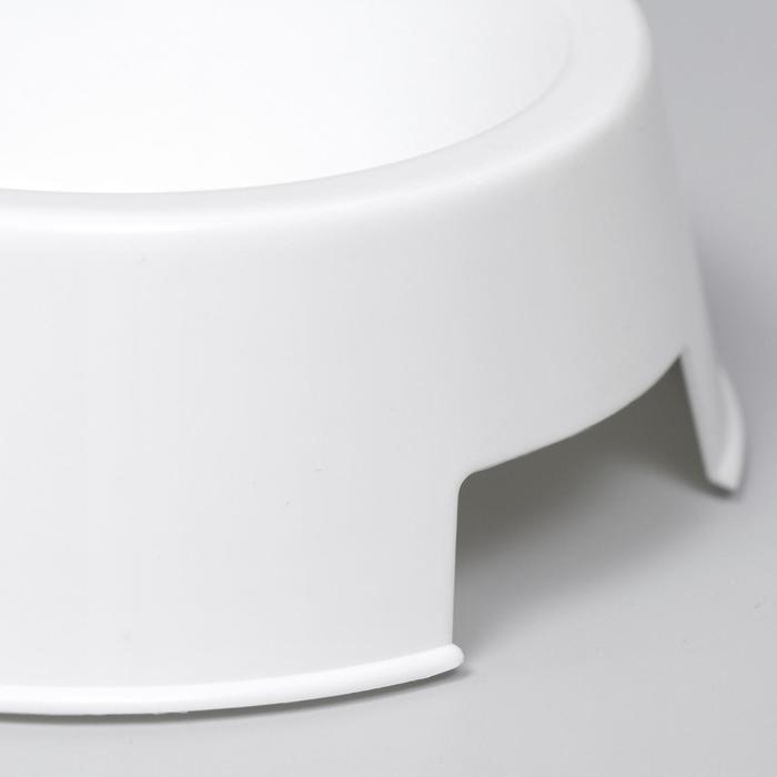 Миска двойная, 2×380 мл, 29.5×16.5×5 см, пластик, белая