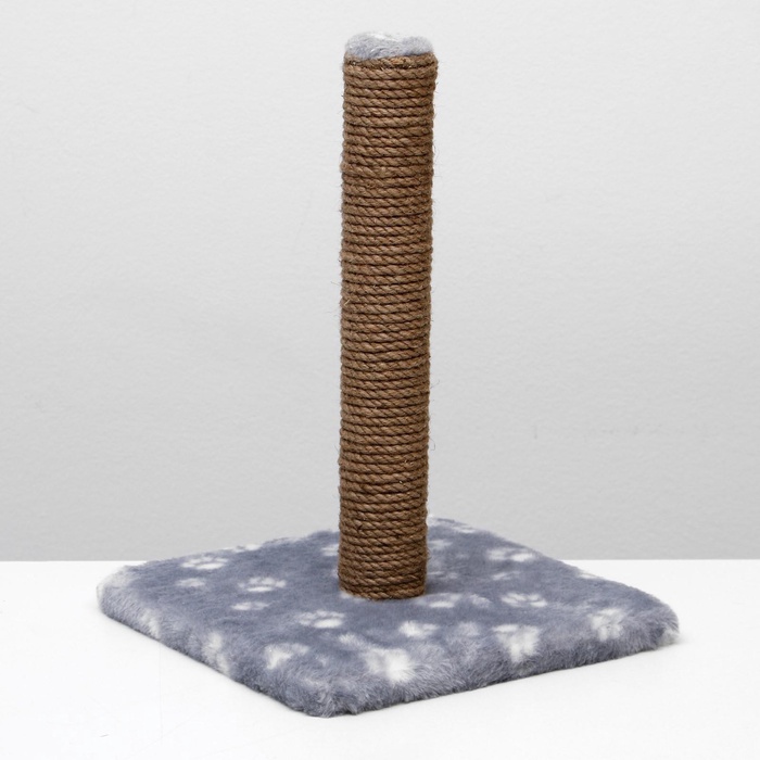 Когтеточка «Радость», 30×30×40 см, на подставке, джут, серая